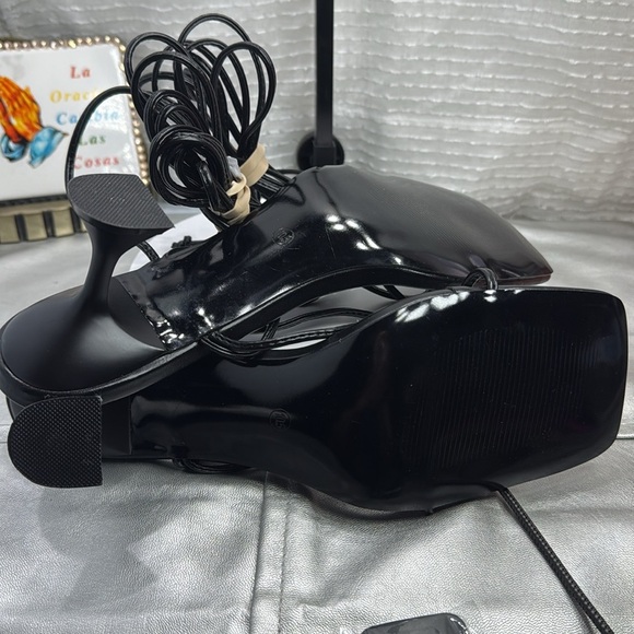 (H5) Zzheels Women's Square Toe Chunky HeelLace-Up Strappy Sandals, size 10.5 - Picture 7 of 13